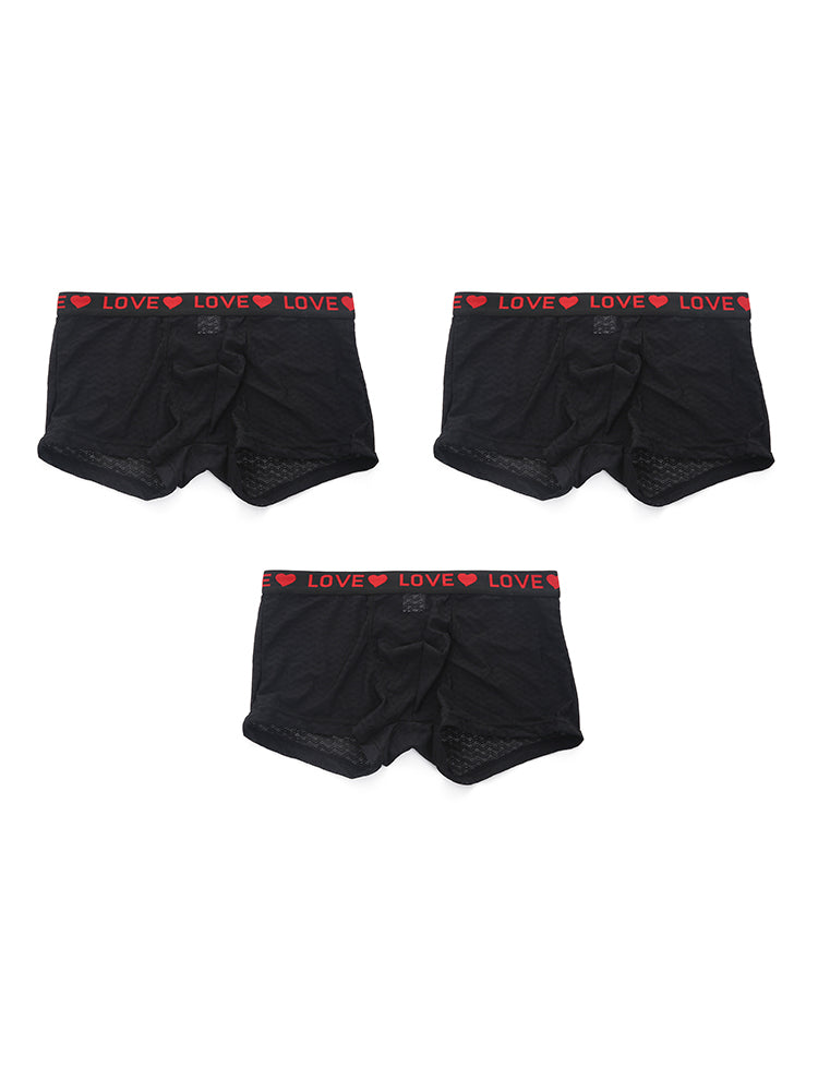 3 Pack Men's Sexy Lace Breathable Comfortable Durable Stretch Silky Touch Trunks | dmunderwear detail image 7