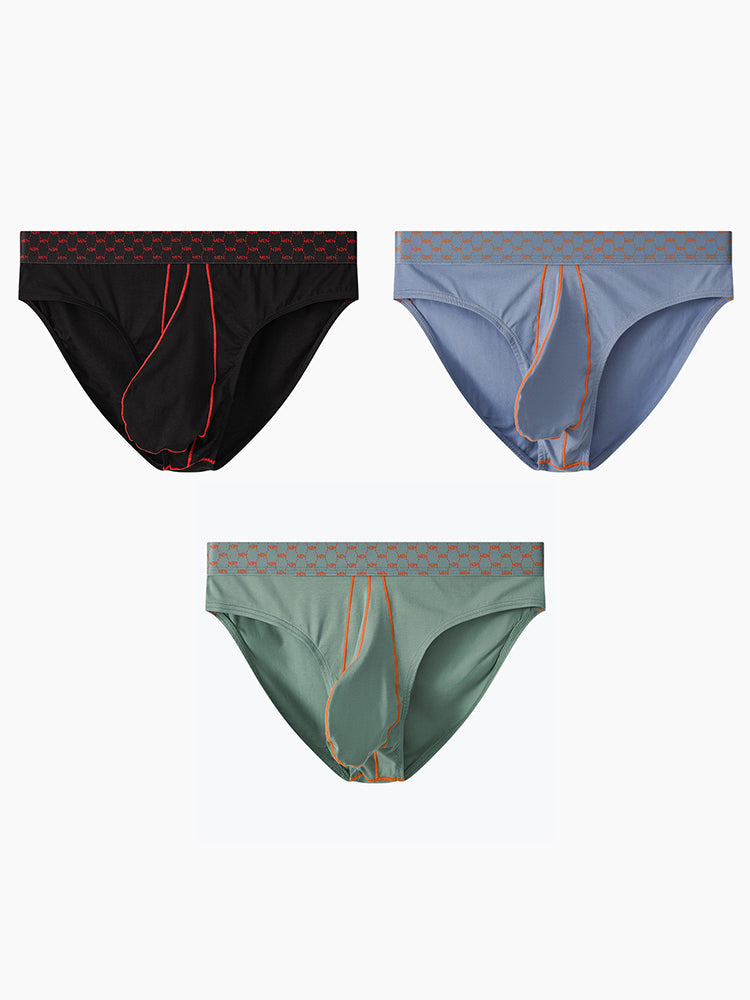 3 Pack Men's Sexy Large Pouch Breathable Comfortable Cotton Briefs | dmunderwear detail image 14