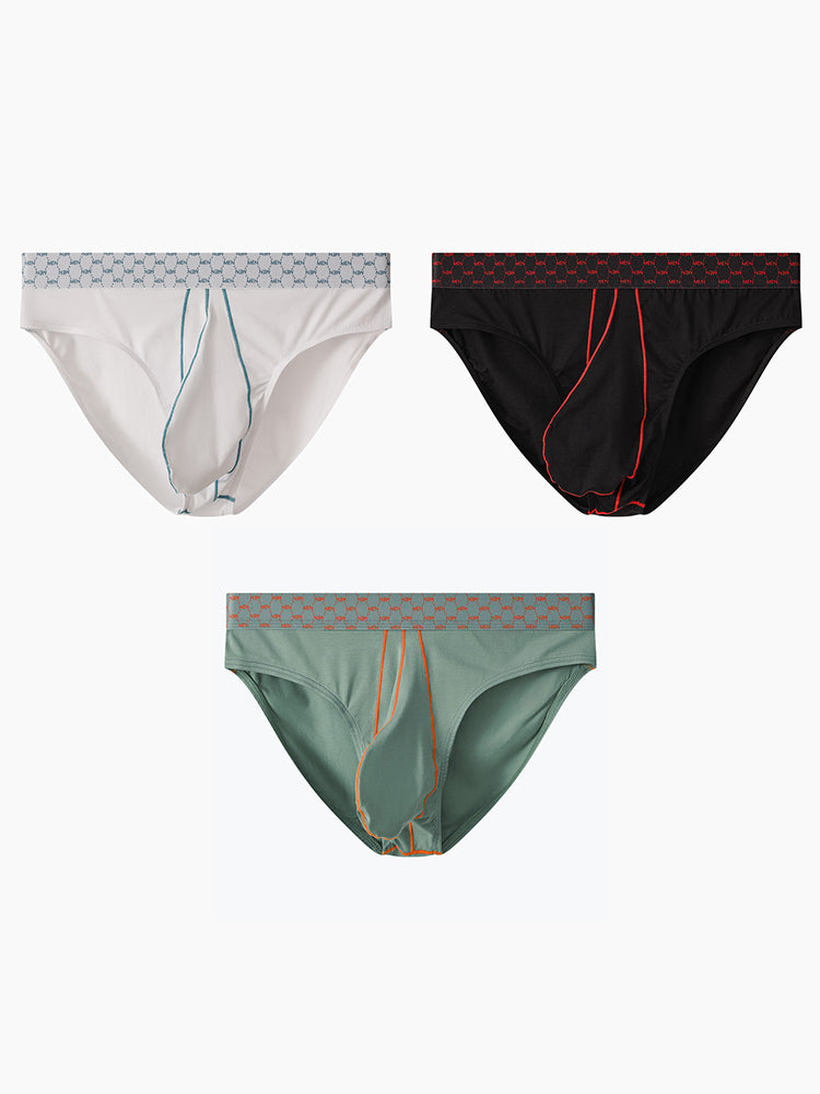 3 Pack Men's Sexy Large Pouch Breathable Comfortable Cotton Briefs | dmunderwear detail image 2