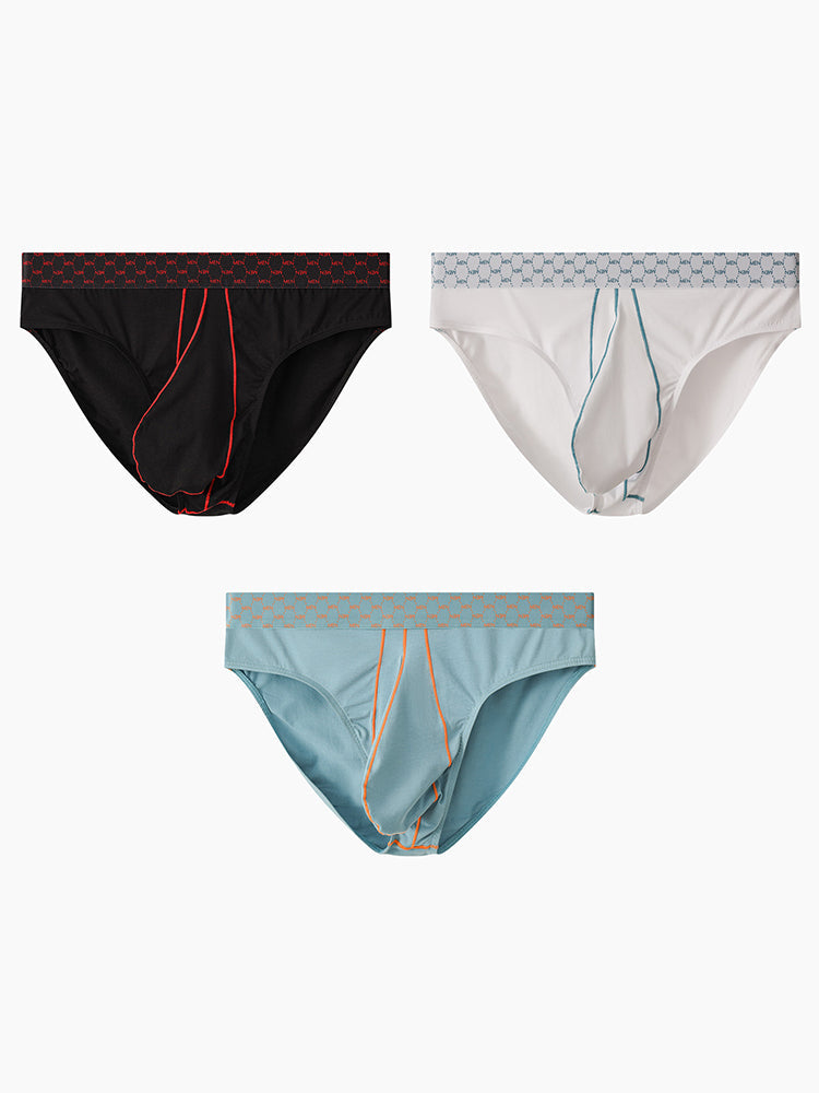 3 Pack Men's Sexy Large Pouch Breathable Comfortable Cotton Briefs | dmunderwear detail image 20