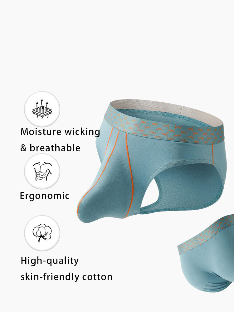 3 Pack Men's Sexy Large Pouch Breathable Comfortable Cotton Briefs | dmunderwear detail image 5