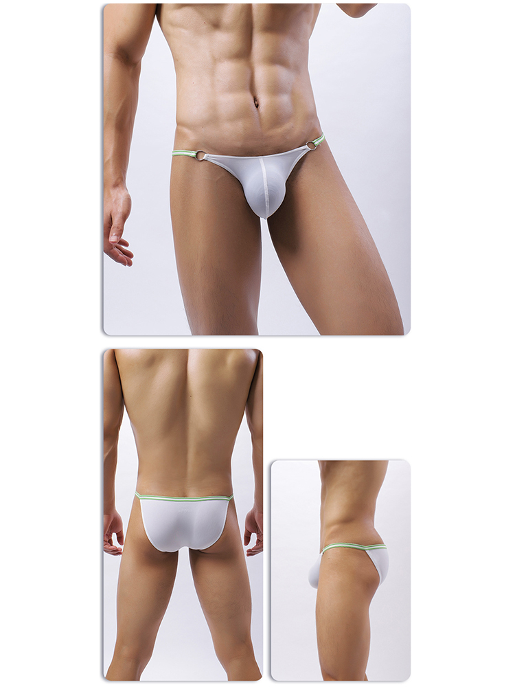 3 Pack Men's Sexy Low-Rise Bikini with Metal Ring | dmunderwear detail image 10