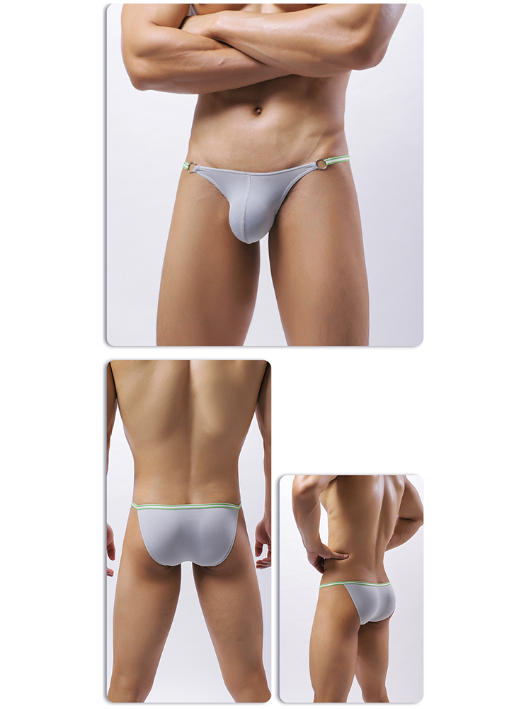 3 Pack Men's Sexy Low-Rise Bikini with Metal Ring | dmunderwear detail image 13