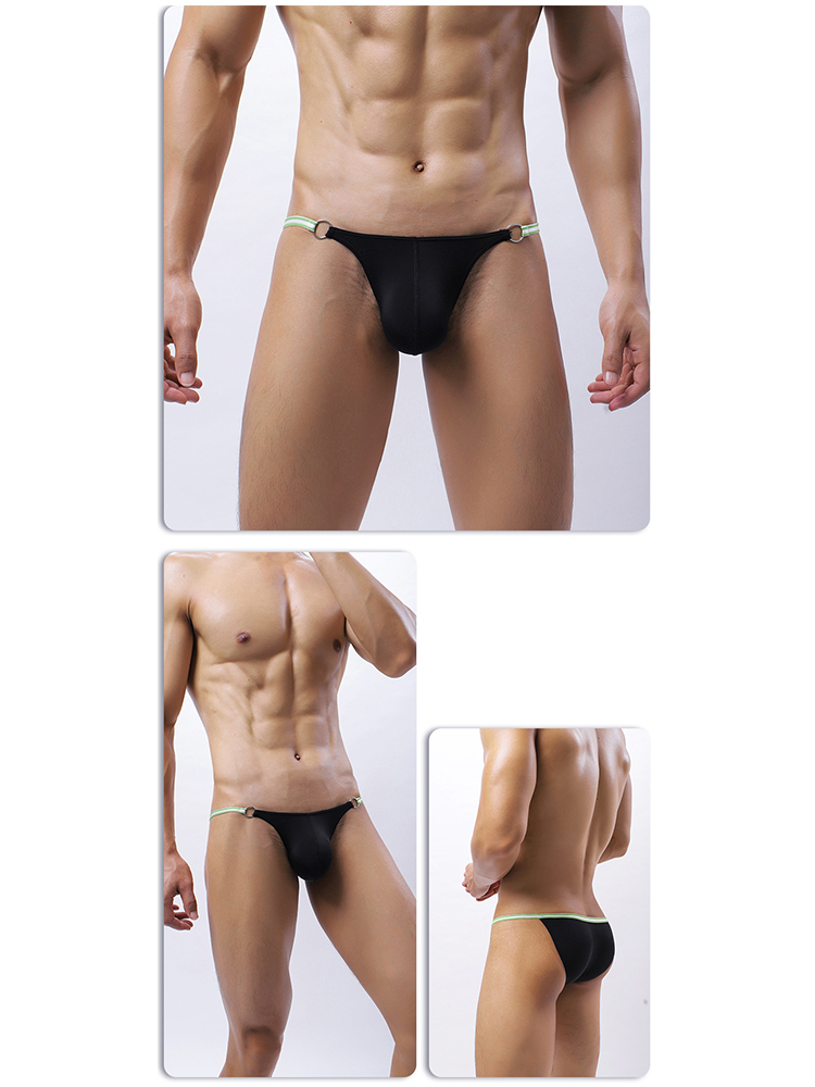 3 Pack Men's Sexy Low-Rise Bikini with Metal Ring | dmunderwear detail image 15