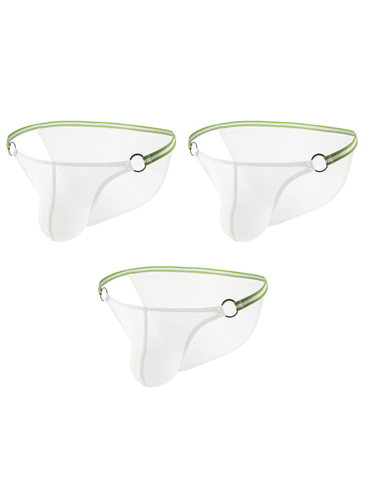 3 Pack Men's Sexy Low-Rise Bikini with Metal Ring | dmunderwear detail image 18