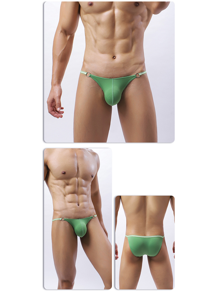 3 Pack Men's Sexy Low-Rise Bikini with Metal Ring | dmunderwear detail image 9