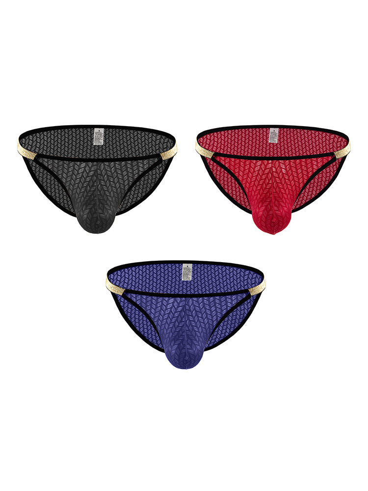 3 Pack Men's Sexy Low-Rise Hip-Lifting Briefs | dmunderwear detail image 12