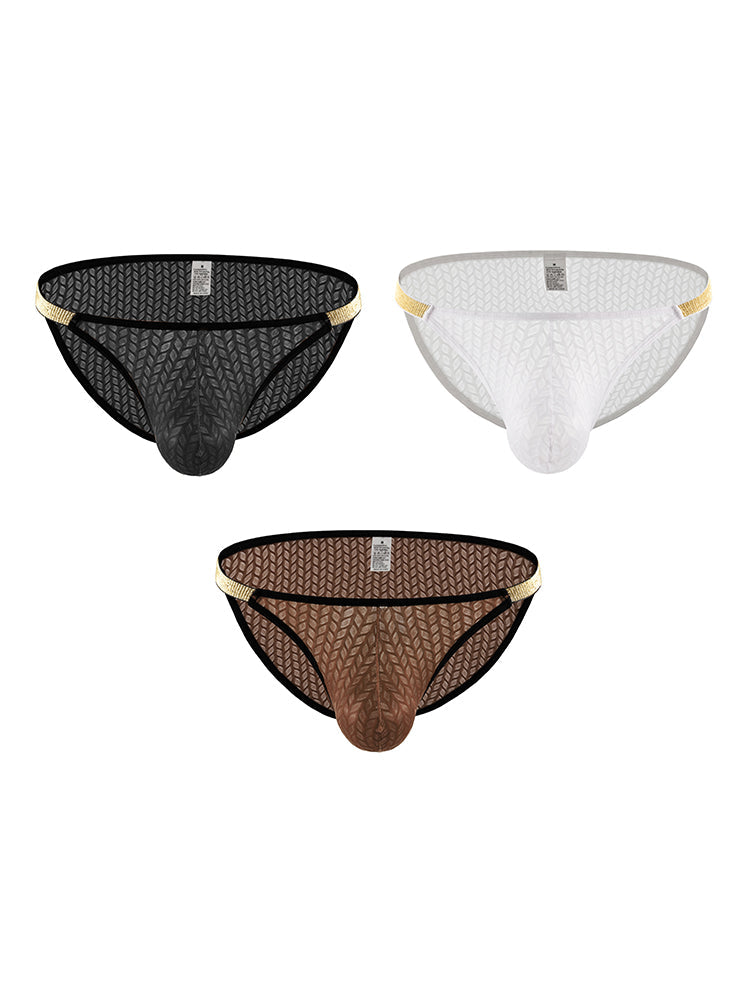 3 Pack Men's Sexy Low-Rise Hip-Lifting Briefs | dmunderwear detail image 17