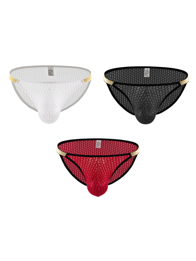 3 Pack Men's Sexy Low-Rise Hip-Lifting Briefs | dmunderwear detail image 2