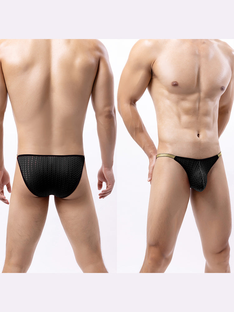 3 Pack Men's Sexy Low-Rise Hip-Lifting Briefs | dmunderwear detail image 5