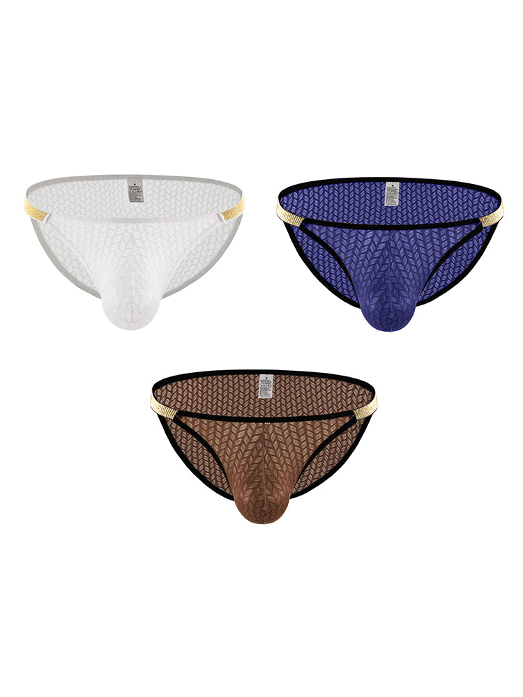 3 Pack Men's Sexy Low-Rise Hip-Lifting Briefs | dmunderwear detail image 7