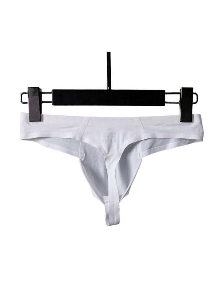 3 Pack Men's Sexy Low-Rise Seamless with Support Pouch Thongs | dmunderwear detail image 5