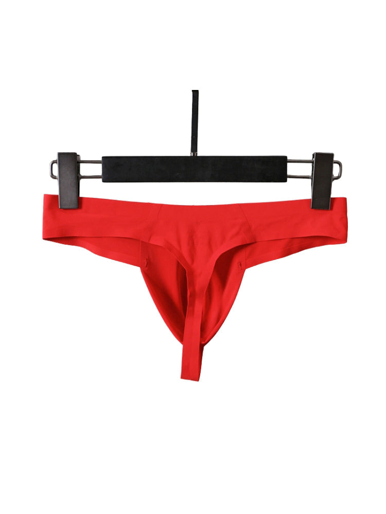 3 Pack Men's Sexy Low-Rise Seamless with Support Pouch Thongs | dmunderwear detail image 6
