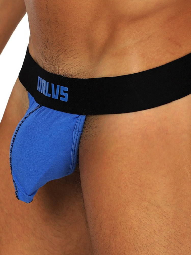 3 Pack Low-Cut Cotton Men's Thong with Enhanced Pouch | dmunderwear detail image 5