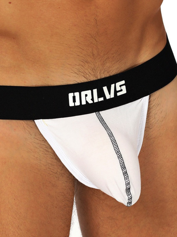 3 Pack Low-Cut Cotton Men's Thong with Enhanced Pouch | dmunderwear detail image 7