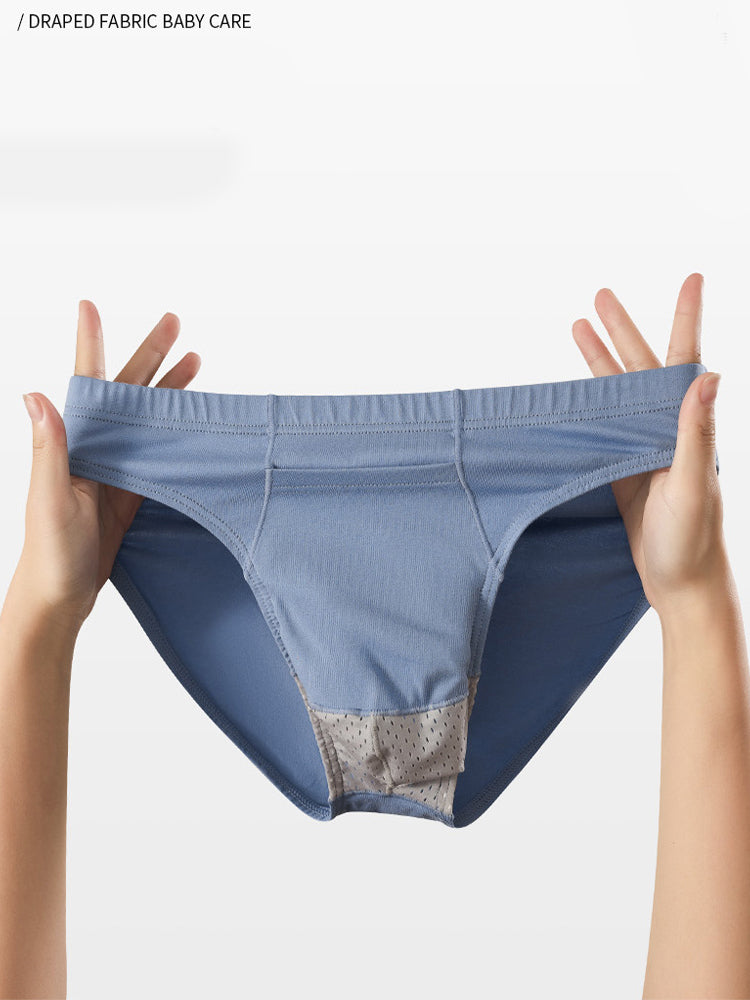 3 Pack Men's Sexy Mesh Breathable Gun Egg Separation Cotton Briefs | dmunderwear