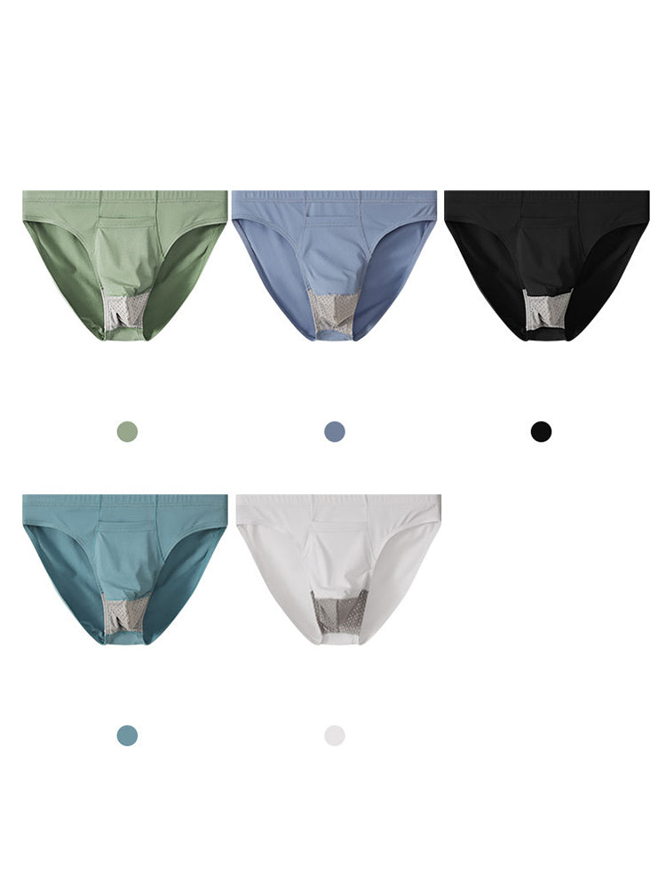 3 Pack Men's Sexy Mesh Breathable Gun Egg Separation Cotton Briefs | dmunderwear detail image 4