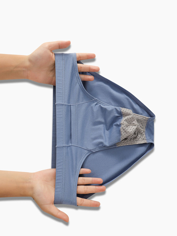 3 Pack Men's Sexy Mesh Breathable Gun Egg Separation Cotton Briefs | dmunderwear detail image 5