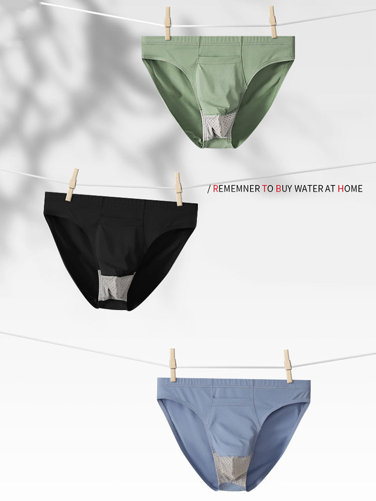 3 Pack Men's Sexy Mesh Breathable Gun Egg Separation Cotton Briefs | dmunderwear detail image 9