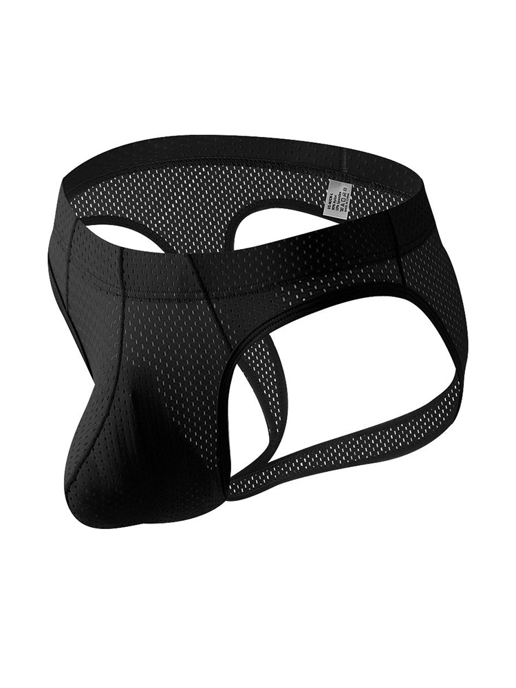 3 Pack Men's Sexy Mesh Transparent Big Pouch Jockstrap | dmunderwear detail image 13