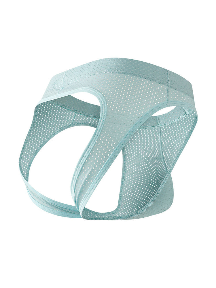 3 Pack Men's Sexy Mesh Transparent Big Pouch Jockstrap | dmunderwear detail image 16