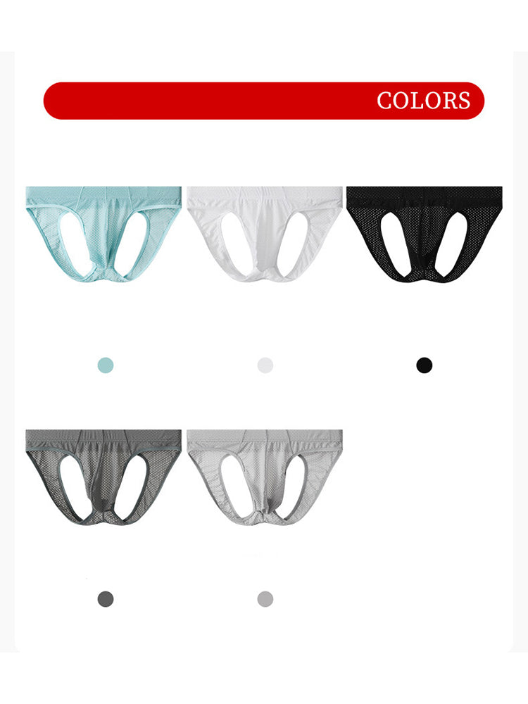 3 Pack Men's Sexy Mesh Transparent Big Pouch Jockstrap | dmunderwear detail image 17