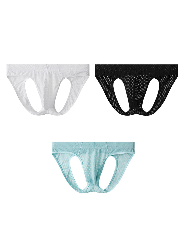 3 Pack Men's Sexy Mesh Transparent Big Pouch Jockstrap | dmunderwear detail image 20