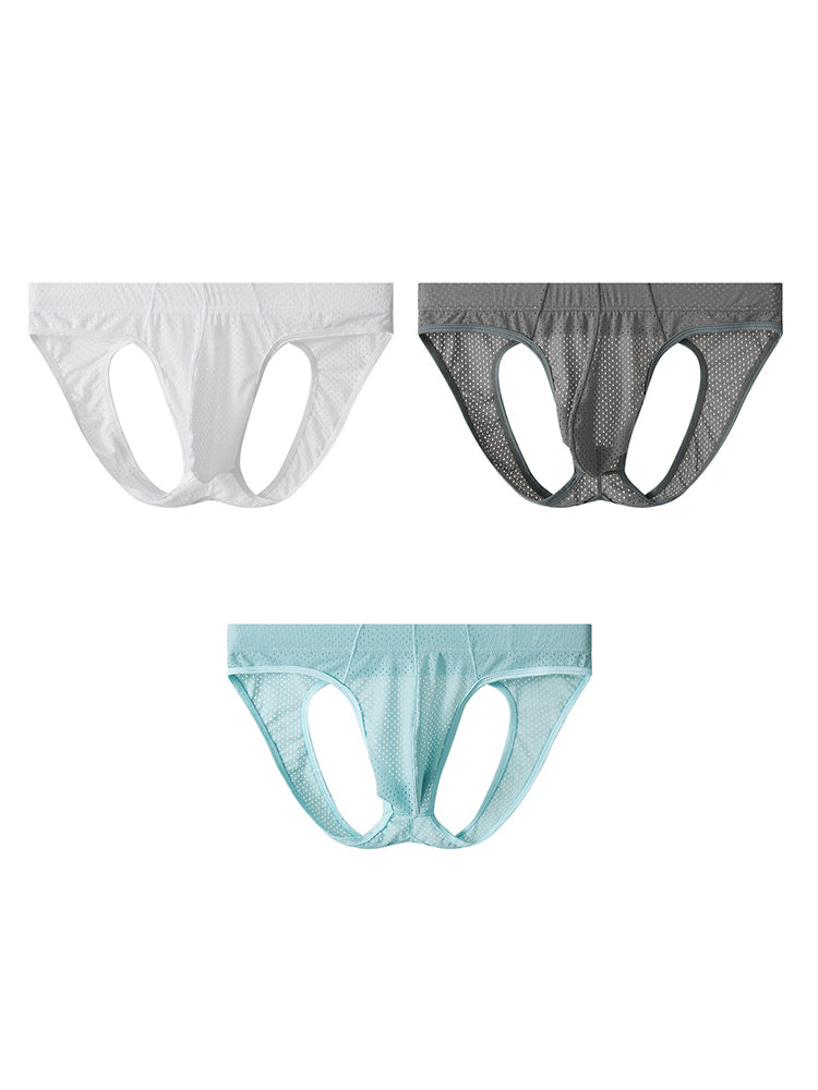 3 Pack Men's Sexy Mesh Transparent Big Pouch Jockstrap | dmunderwear detail image 8