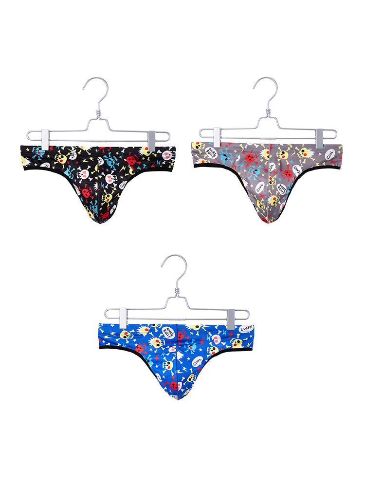 3 Pack Men's Skull Print Thong - Edgy & Sexy | dmunderwear detail image 12
