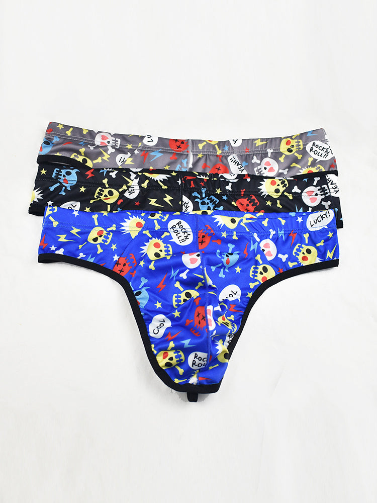 3 Pack Men's Skull Print Thong - Edgy & Sexy | dmunderwear detail image 14