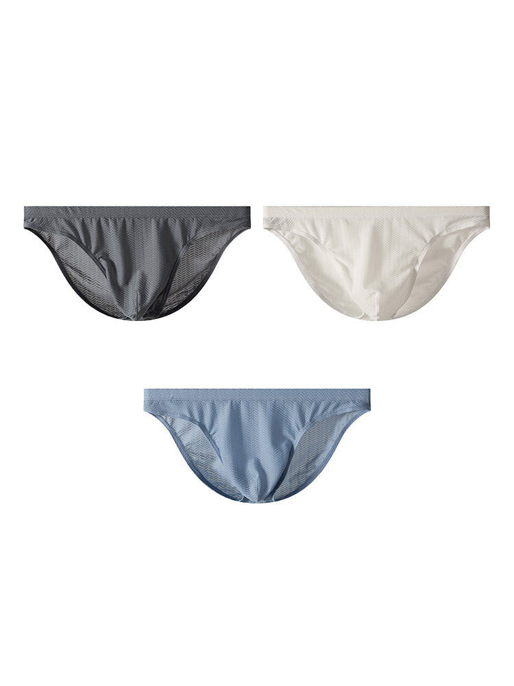 3 Pack Men's Sexy Solid Color Breathable Comfy Waistband Soft Briefs | dmunderwear detail image 16