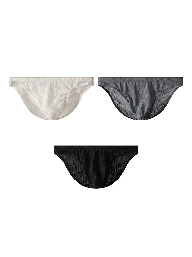 3 Pack Men's Sexy Solid Color Breathable Comfy Waistband Soft Briefs | dmunderwear detail image 2