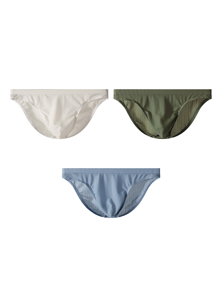 3 Pack Men's Sexy Solid Color Breathable Comfy Waistband Soft Briefs | dmunderwear detail image 7