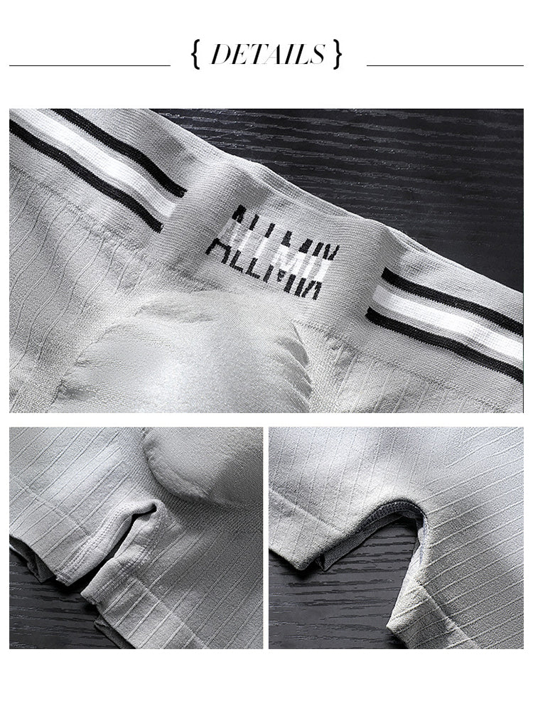 3 Pack ALLMIX Men's Sexy Striped Seamless Low Waist Boxers Briefs | dmunderwear detail image 10