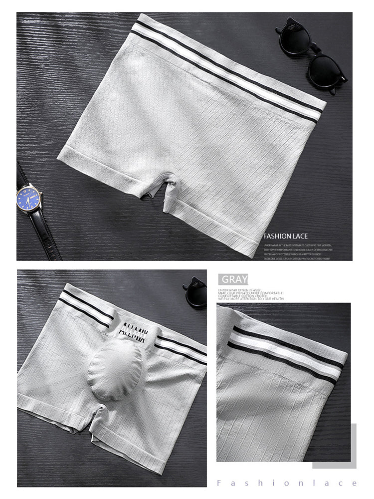 3 Pack ALLMIX Men's Sexy Striped Seamless Low Waist Boxers Briefs | dmunderwear detail image 11