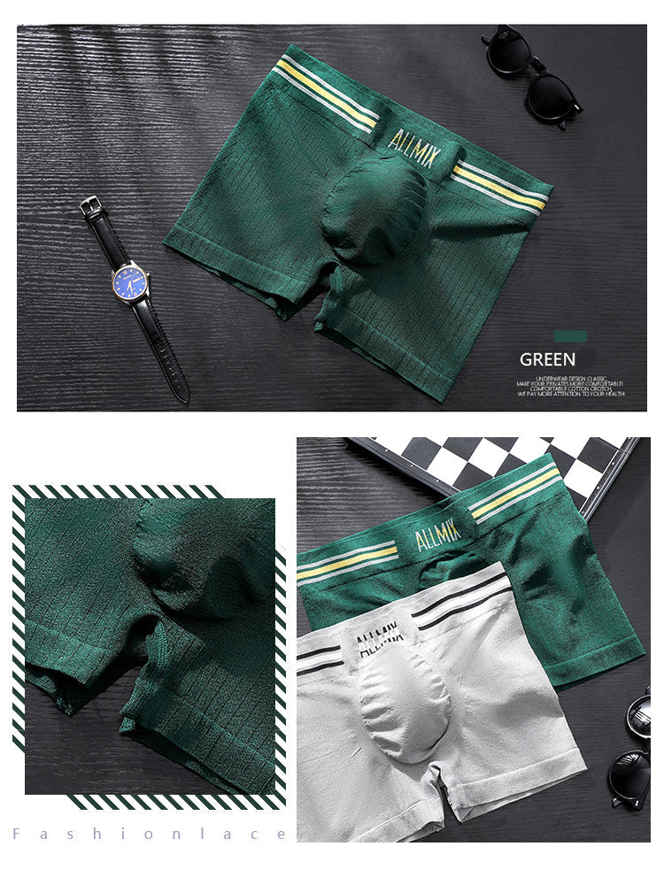 3 Pack ALLMIX Men's Sexy Striped Seamless Low Waist Boxers Briefs | dmunderwear detail image 12