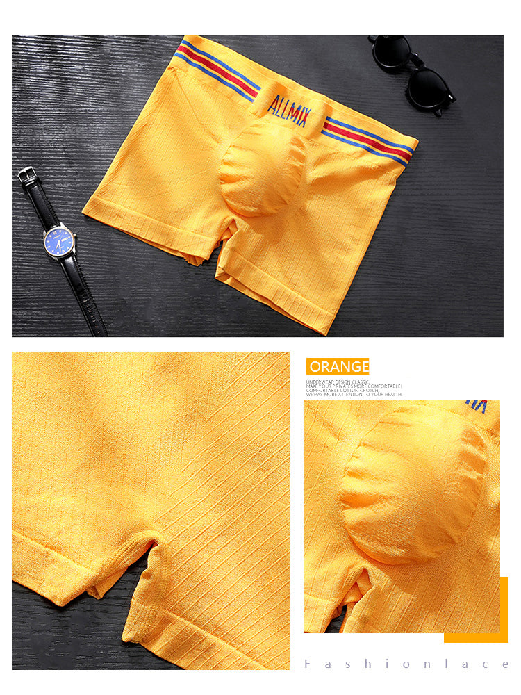 3 Pack ALLMIX Men's Sexy Striped Seamless Low Waist Boxers Briefs | dmunderwear detail image 13