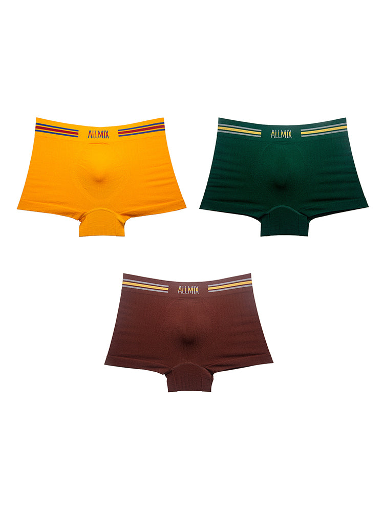 3 Pack ALLMIX Men's Sexy Striped Seamless Low Waist Boxers Briefs | dmunderwear detail image 14