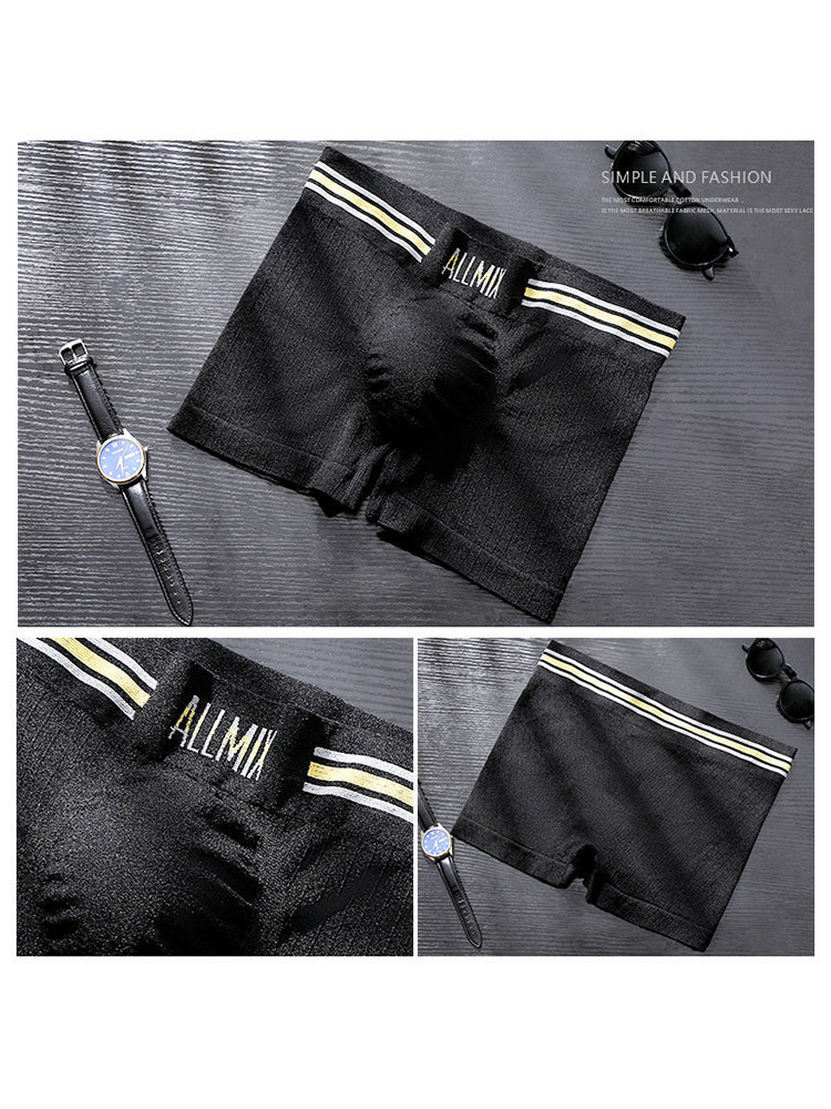 3 Pack ALLMIX Men's Sexy Striped Seamless Low Waist Boxers Briefs | dmunderwear detail image 15