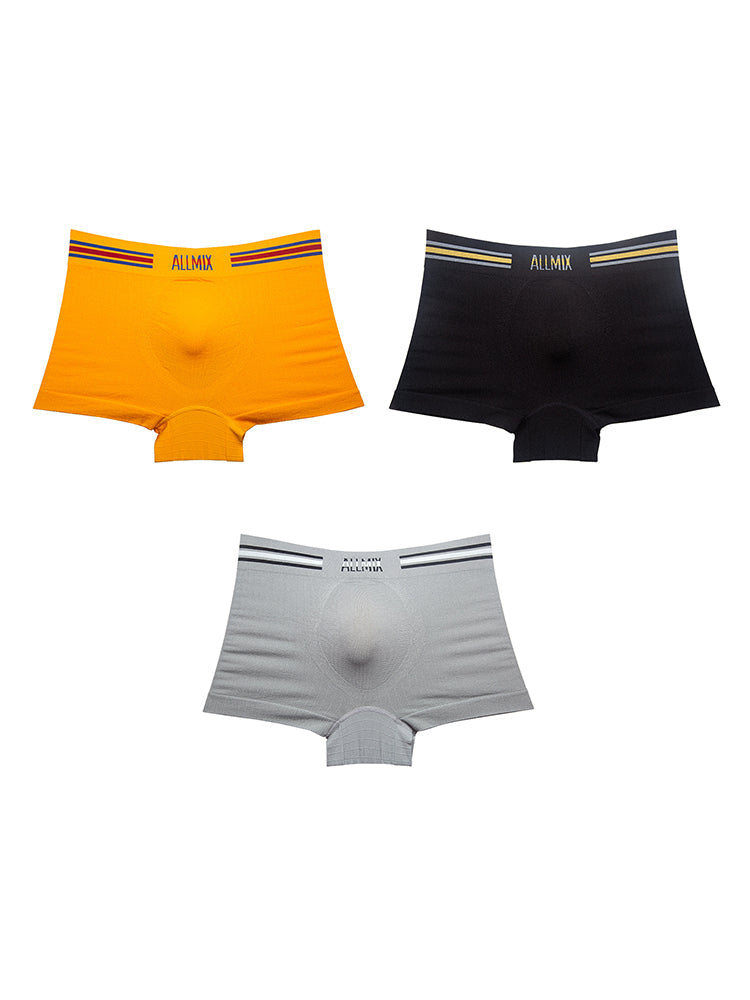 3 Pack ALLMIX Men's Sexy Striped Seamless Low Waist Boxers Briefs | dmunderwear detail image 20