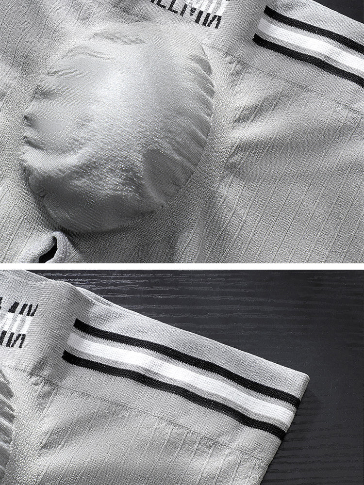 3 Pack ALLMIX Men's Sexy Striped Seamless Low Waist Boxers Briefs | dmunderwear detail image 3