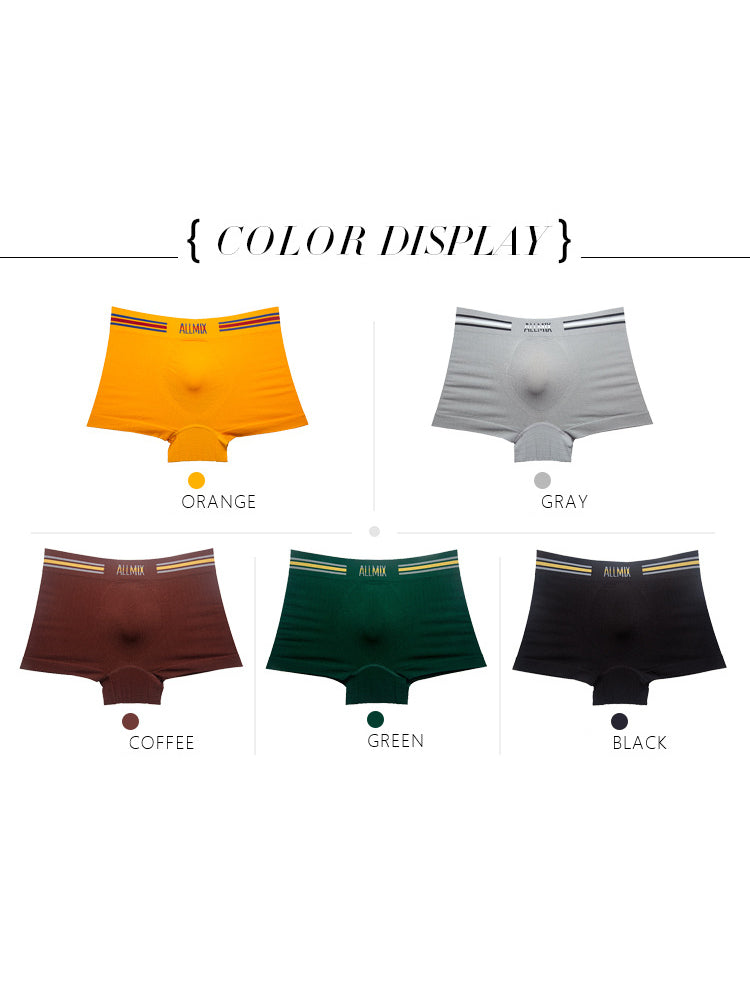3 Pack ALLMIX Men's Sexy Striped Seamless Low Waist Boxers Briefs | dmunderwear detail image 5