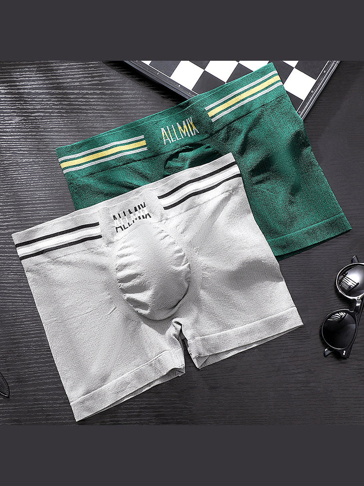 3 Pack ALLMIX Men's Sexy Striped Seamless Low Waist Boxers Briefs | dmunderwear detail image 6