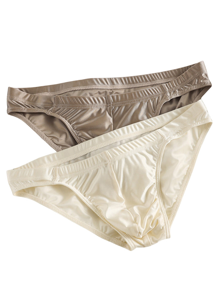 3 Pack Men's Sexy & Stylish Loose-Fit Seamless Solid Color Low-Rise Bikini | dmunderwear detail image 4