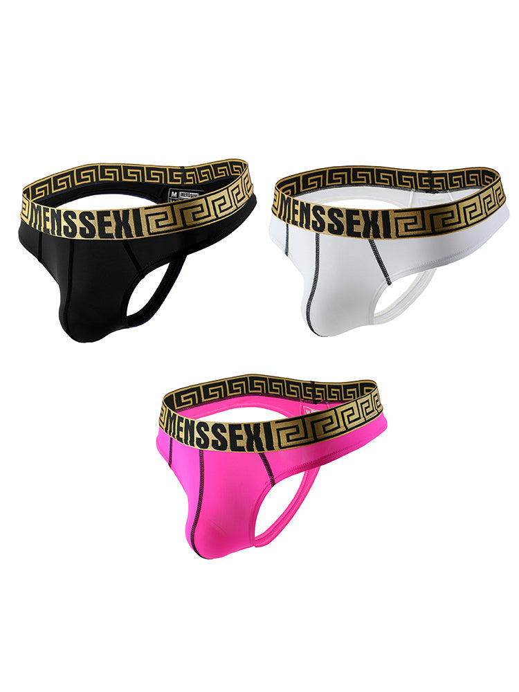 3 Pack Men's Sexy Thong Soft Breathable T-Back Briefs Seamless Briefs | dmunderwear detail image 12