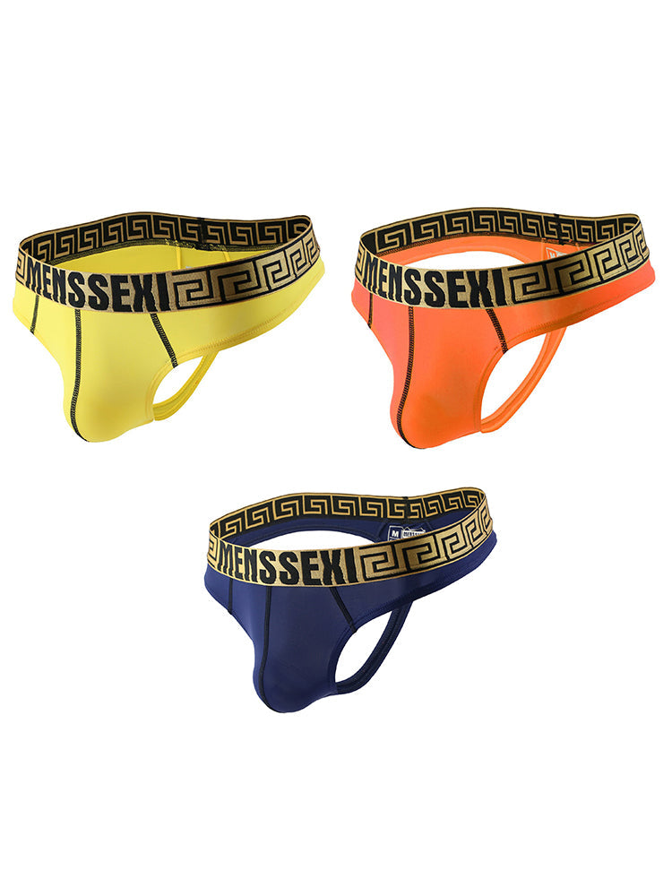 3 Pack Men's Sexy Thong Soft Breathable T-Back Briefs Seamless Briefs | dmunderwear detail image 17