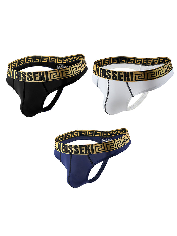 3 Pack Men's Sexy Thong Soft Breathable T-Back Briefs Seamless Briefs | dmunderwear detail image 2
