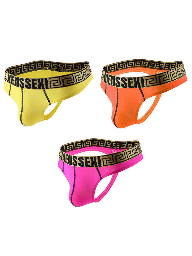 3 Pack Men's Sexy Thong Soft Breathable T-Back Briefs Seamless Briefs | dmunderwear detail image 7
