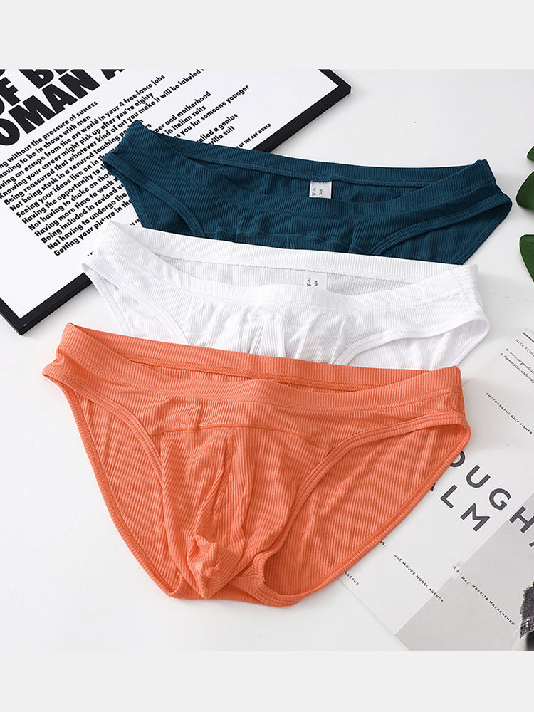 3 Pack Men's Sexy Threaded U-Shaped Briefs | dmunderwear