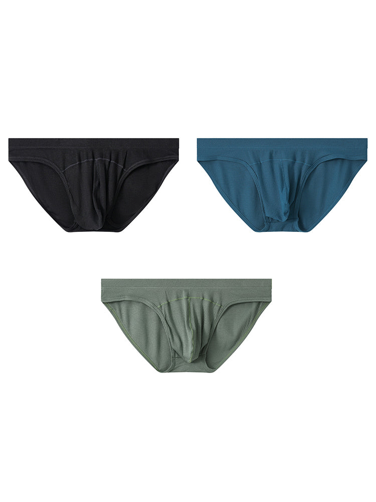 3 Pack Men's Sexy Threaded U-Shaped Briefs | dmunderwear detail image 14